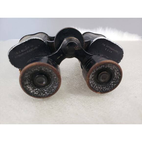 BINOCULARS B.K. ELLIOTT PITTSBURGH-CLEVELAND 8X26 "PITTSBURGHER" FRANCE WWII VTG - Picture 2 of 12